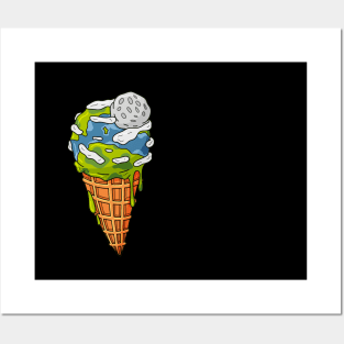 Melting earth ice cream Posters and Art